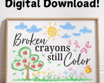 Trendy Mental Health Wall Art Maximalist Therapist Print Colors Wall Decor for Office Inspiring Wall Art for Classroom Bold Typography Print