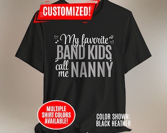 Lieblingsband Kinder, Blaskapelle Eltern-T-Shirt, Bella + Canvas, Band Dirigent T-Shirt, Schulfarben, Marschzeit Ausrüstung
