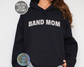 Band Mom Hoodie Sweatshirt, Musiknoten Schriftzug, Gildan 18500, Blaskapelle Mom Bekleidung, Band Eltern Shirt, Bandtober Ausrüstung