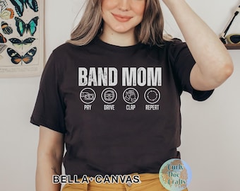 Band Mom Shirt, Pay Drive Clap Wiederholung, lustiges Band Mom Tshirt, Blaskapelle Bekleidung, Bella + Canvas Shirt, Band Eltern T-Shirt, Band Booster Ausrüstung