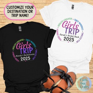 Personalized Girls Trip 2025 Shirt: Matching Vacation Travel Tee