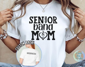 T-Shirt für Mütter von Marching-Band-Mitgliedern des Abschlussjahrgangs 2027, personalisiertes Eltern-T-Shirt von Bella+Canvas Apparel