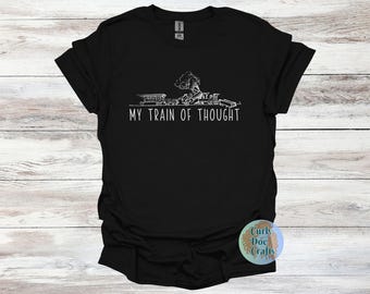 Zug von Gedanken entgleiste lustiges ADHS Shirt Humorvolles ADHS Geschenk Leicht abgelenktes T-Shirt Vintage Kreative Vibes Bekleidung Lustiges ADHS T-shirt