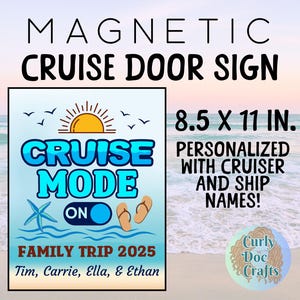 Personalized Cruise Door Magnet Unique Travel Decor Custom Family Gifts for Cruisers Stateroom Magnetic Door Sign with Family Names Couples