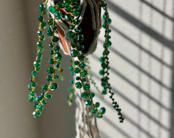 String of Pearls Succulent Suncatcher | Handmade Window Decor | Forever Light Catcher | Boho Sunlight Ornament | Gift for Plant Lover