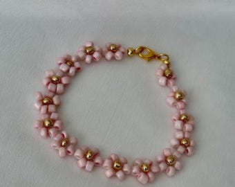 Handmade Daisy Bracelet/Necklace - Personalized Seed Bead Jewelry - Matching BFF Bracelet