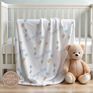 Personalized Winnie the Pooh Baby Blanket: Custom Name Newborn Gift