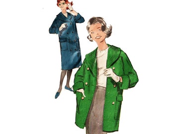 1960s Misses Double Breasted Coat Sewing Pattern Advance 9152 Sz. 16 B36 VFG