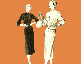 1950s Tailored Dress Sewing Pattern Butterick 5448 Sz18 B36