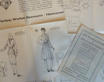1940s Pattern Drafting System Der Leichte Schnitt with 29 Patterns for Women, Men and Children VFG