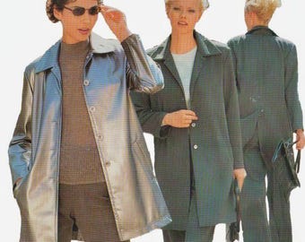 1990s Minimalist Coat Sewing Pattern, Burda 2844 (Sizes S-L), FF VFG