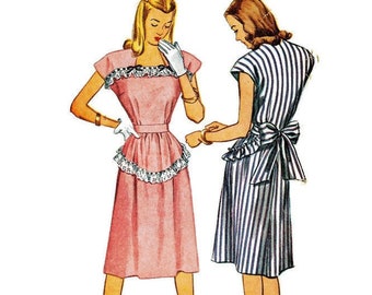 1940s Simple to Make Dress Pattern Simplicity 1912 Sz 16 B34 VFG