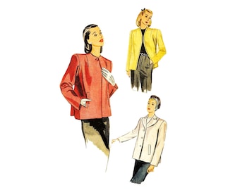 1940s Jacket Pattern Simplicity 1219 B30 Sz 12 VFG