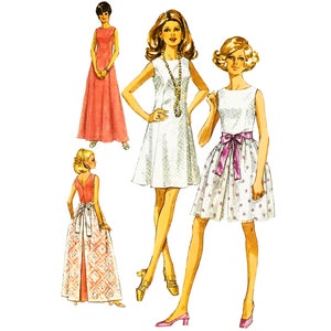 1960s/70s Long or Short Dress with Lace Overskirt Pattern Simplicity 8641 Sz 18 B40 Uncut VFG