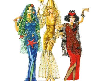 1990s Mermaid Sorceress Spider Lady Costume Sewing Pattern Neue Mode Stil S10215 XS-L  VFG