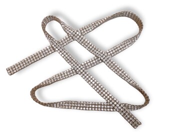 Triple Row Clear Rhinestone Trim 50 1/2" x 5/8" VFG