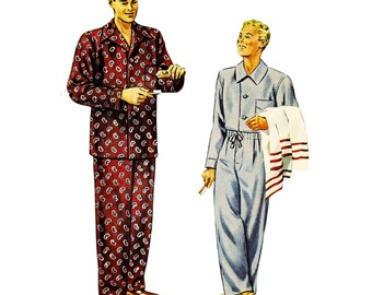 1940s Men's Pajamas Pattern McCall 4476 Chest 38-40 VFG