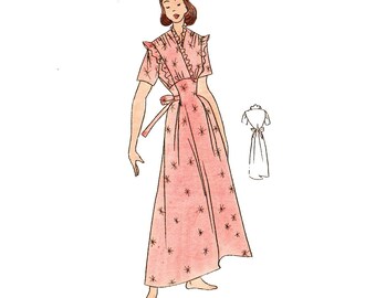 1940s-50s Romantic Nightgown Sewing Pattern Elite 3469 B38 - FF