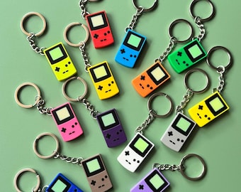 Gameboy Keychain | Retro Game Keyring | Mini Console Keychain | Father&#39;s day | 3D Printed Keychain | Gameboy Color Keyring | Nerdy Keychain