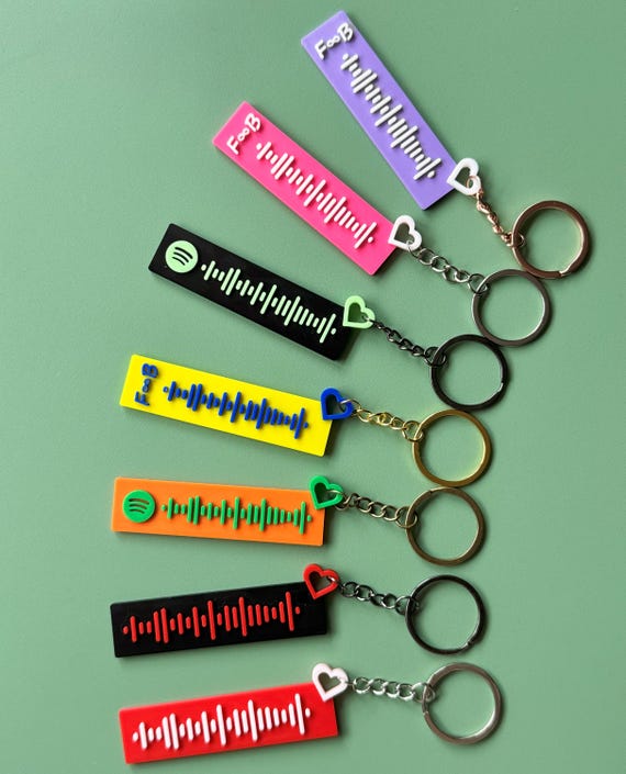 Portachiavi Spotify Personalizzato Con Foto E Codice Musicale, In Metallo, Regalo Per Coppie, San Valentino, Festa Del Papà