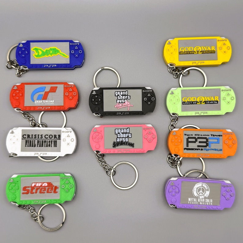Keychain Console PSP Console Keychain | Retro Playstation Portable Keyring | Gamer Gift ...