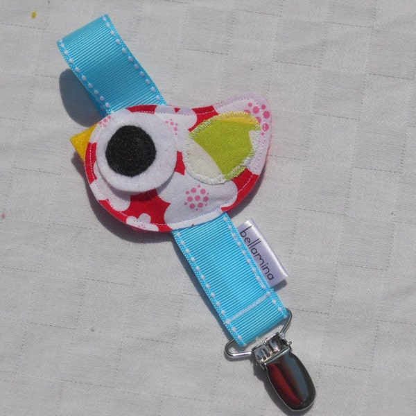 bellamina's little love bird pacifier clip