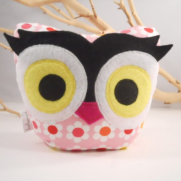 bellamina's bookend / doorstop / paperweight plush owl designer fabric