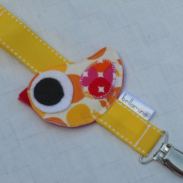 bellamina's little love bird pacifier clip
