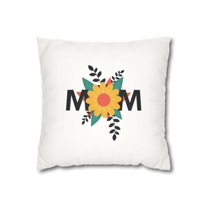 Floral Mom Pillowcase, Cozy Mother's Day Gift, Home Decor, Cute Cushion Cover, Floral Design