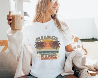 Sea Breeze Babes T-Shirt: Beach Vibes Graphic Tee