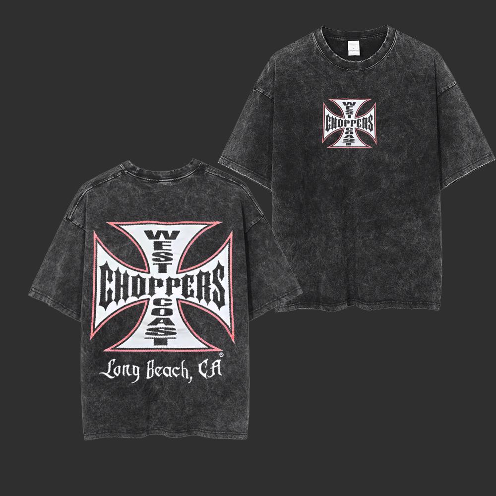 Retro West Coast Choppers Tee: Long Beach Wash T-shirt - Etsy