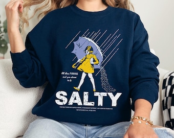 Salty Girl Sweatshirt: Women's Vintage Cotton Blend Sweatshirt
