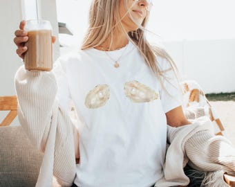 Pearl Oyster Graphic T-Shirt, Coastal Beach Tee