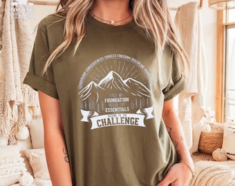 Challenge Mountain Graphic Tee: Inspirational Hiking Shirt