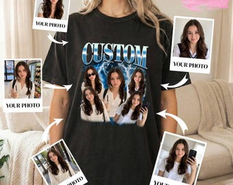 Custom Photo Collage Shirt Personalized Picture Tee Birthday Gift Friend Shirt