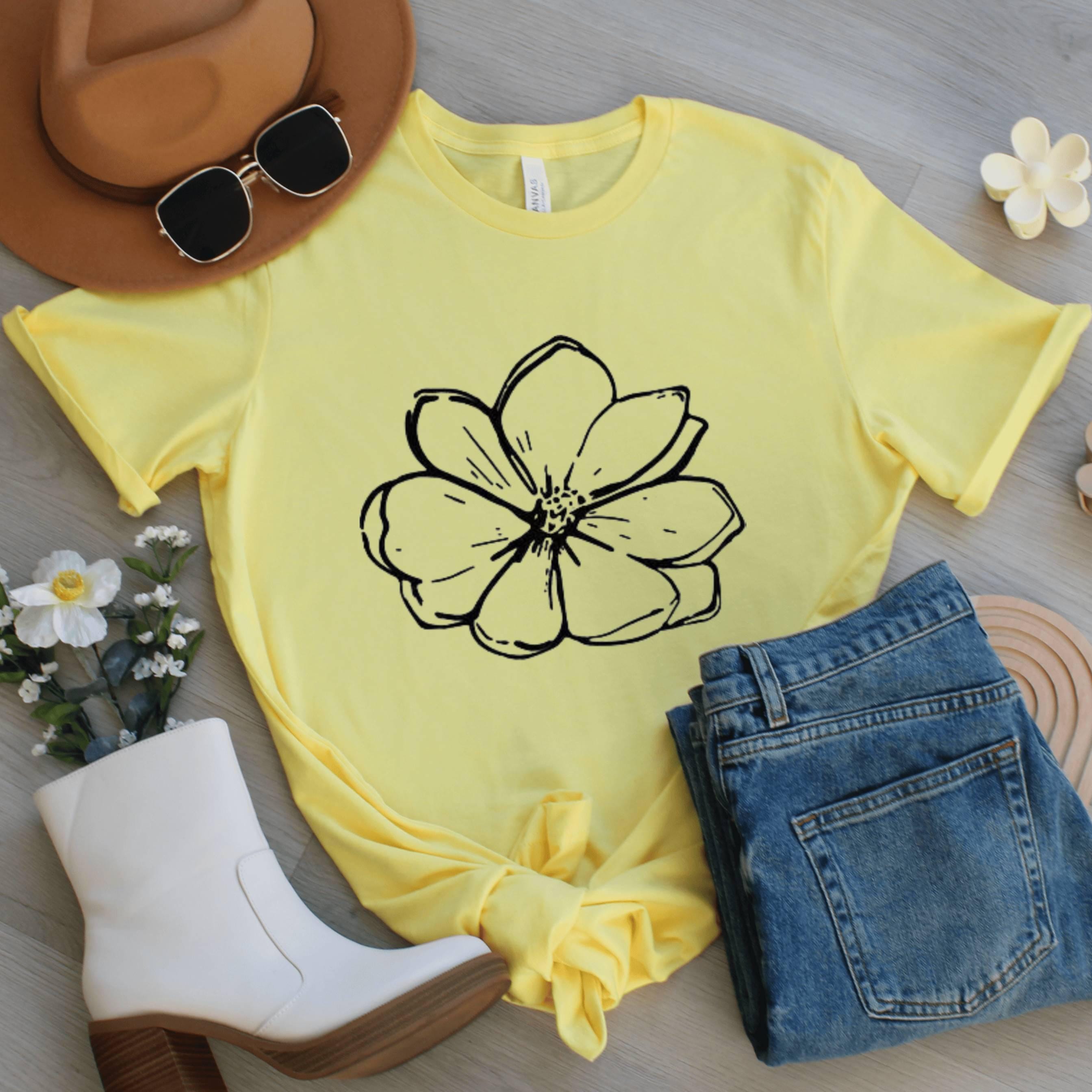 Womens Yellow Floral Top - Etsy