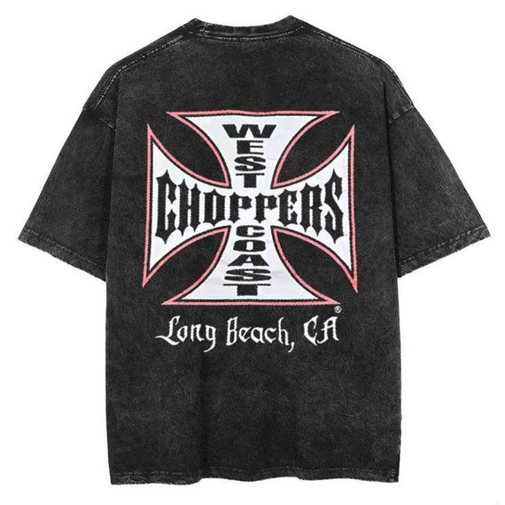 Retro West Coast Choppers Tee: Long Beach Wash T-shirt - Etsy