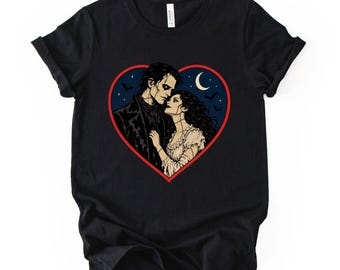 Gothic Couple Shirt, Dark Romance Graphic Tee, Vintage Gothic T Shirt