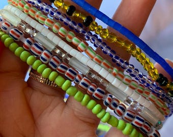 Waist bead jewelry, African waist beads, tie on waist beads, weight loss tracker, belly jewelry