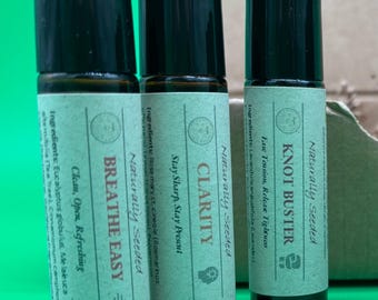 Choose Your Blends Essential Oil Roller Set of Three | Handmade Aromatherapy | Natural Support