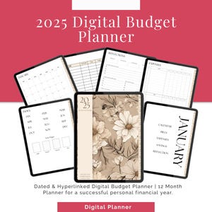Digital Planner | Digital Budget Planner | Hyperlinked | Digital Download | Financial Planner | 2025 Budget Planner