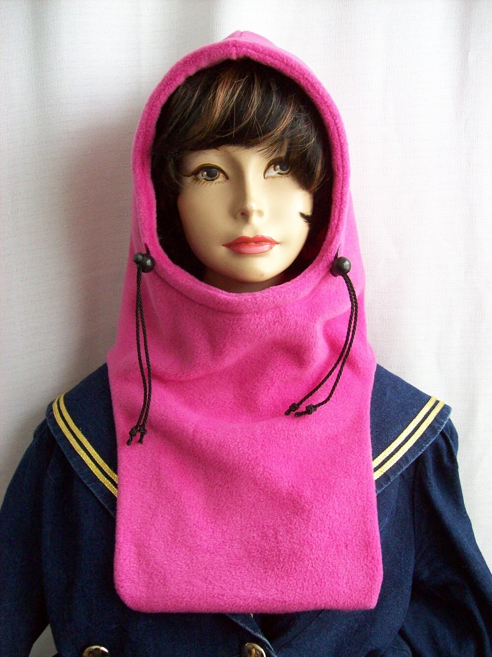Fleece Balaclava Neck Warmer W Strings Unisex Face Ski Etsy Canada