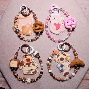 Jellycat Bread Phone Charm: Hand-Painted Kawaii Beaded Bag Accessory