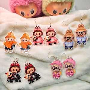 LABUBU Acrylic Earrings – Cute & Lightweight Jewelry, Everyday Casual Wear Gift, Kawaii Cartoon Accessories