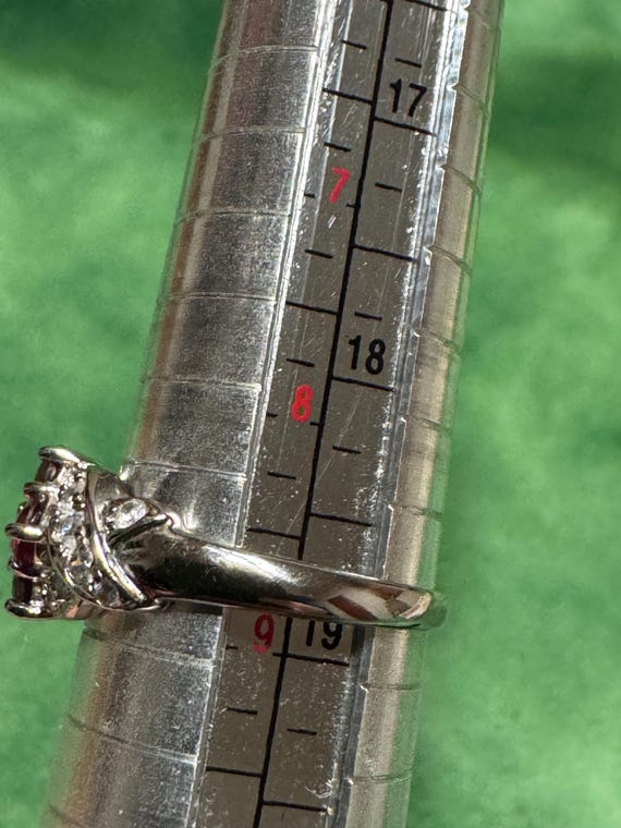 Sterling Silver Ruby & Clear Stone Ring | 925 Sil… - image 6