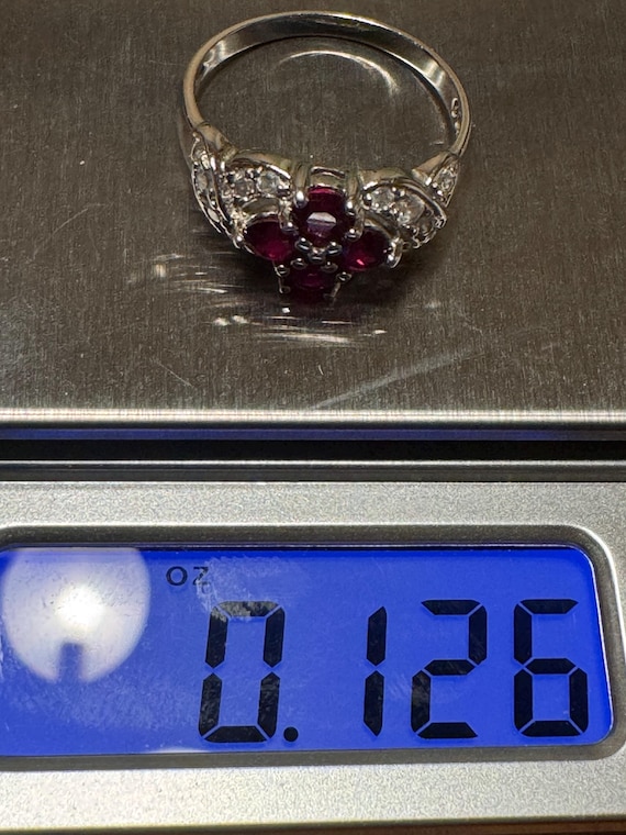 Sterling Silver Ruby & Clear Stone Ring | 925 Sil… - image 5