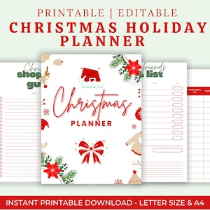 Christmas Planner, Digital Christmas Planner, Digital Holidays Planner, Holiday Planning, Digital Christmas Planner, Digital Xmas Planner