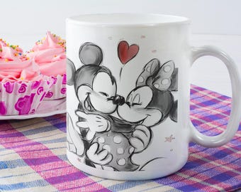 Mickey mug, minnie and mickey mouse mug for lovers, mug with disney, minnie, mickey mouse, gifts for him, gift for her, valentine's day mug