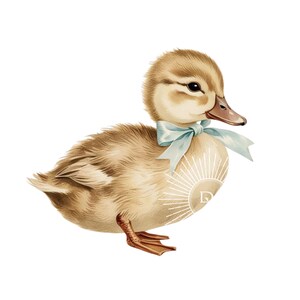 Carino paperotto con fiocco blu Acquerello Paperotto Adorabile Paperotto marrone di Pasqua Profilo laterale Stile vintage Perfetto per primavera o Pasqua Fai da te o Clipart
