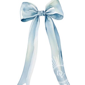 Aquarel strik Franse blauwe clipart handgeschilderde strik DIY